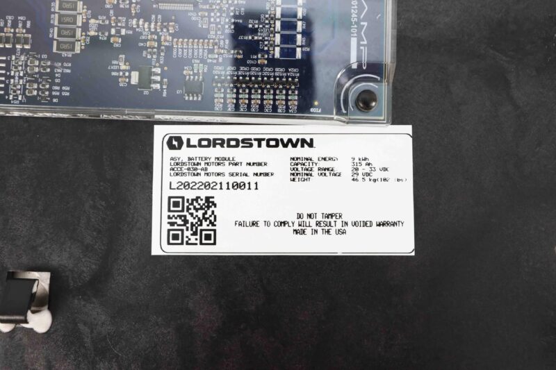 Lordstown 29V 315Ah 9kWh NMC