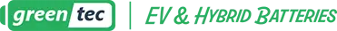 GreenTec logo with the slogan 'EV & Hybrid Batteries' indicating the brand and its focus on EV/Hybrid energy storage