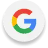Google logo (blue, red, yellow, and green) on a gray circular background.