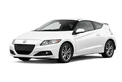 White four-door sedan photographed from a front-left angle against a transparent background.