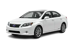 White four-door sedan shown from the front-left three-quarter view.