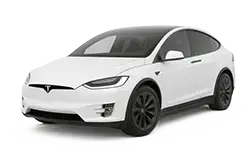 White electric sedan shown from a front-three-quarter angle on a white background.
